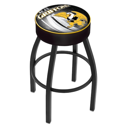 Holland Bar Stool Co 30" Missouri Western St Cushion Seat, Blk Wrnkl Base Swivel Bar Stool L8B130MOWSt-D2